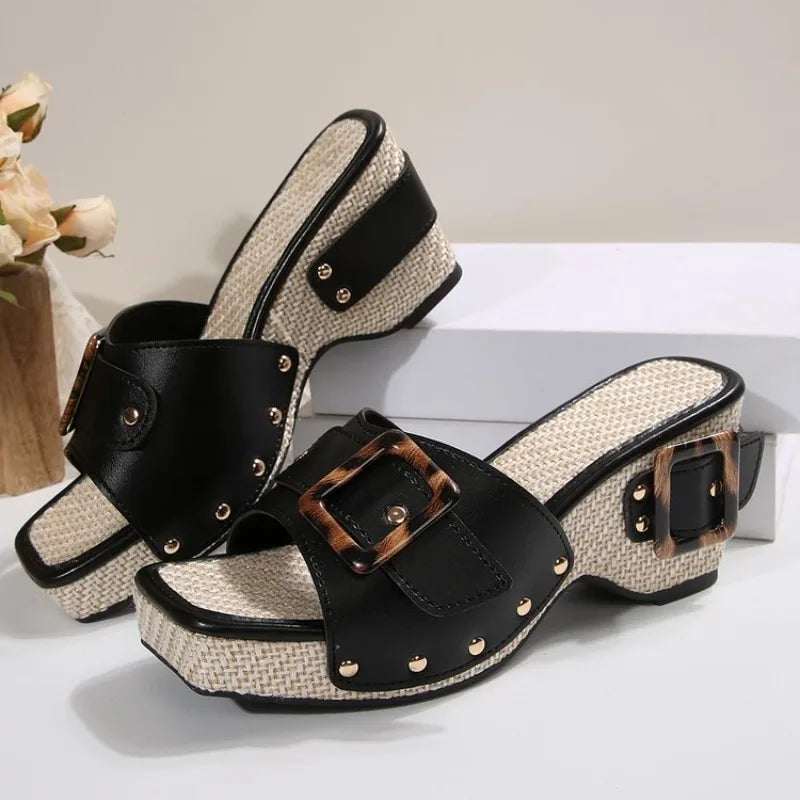 Siena – Buckled Summer Slides with Elevated Comfort