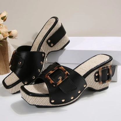 Siena – Buckled Summer Slides with Elevated Comfort