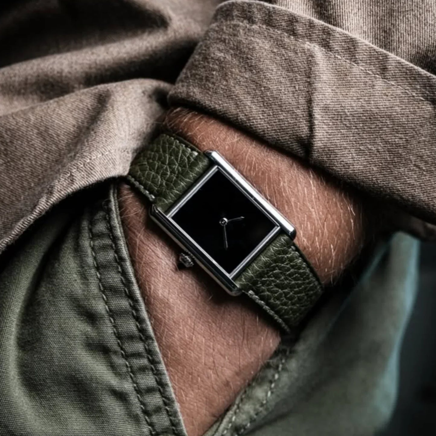 Harrow Square Leather Watch