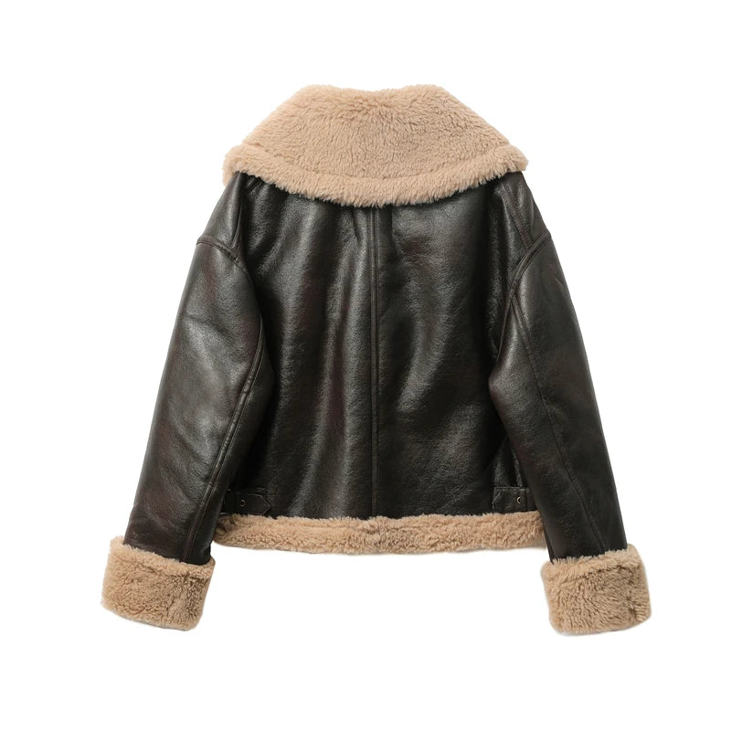 Aurelle Shearling Aviator Jacket