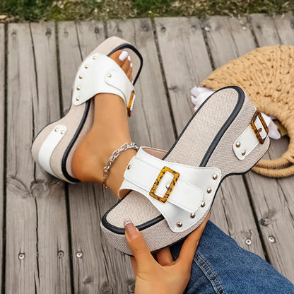 Siena – Buckled Summer Slides with Elevated Comfort