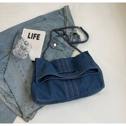 Dalia – Denim Chain Shoulder Bag with Spacious Interior