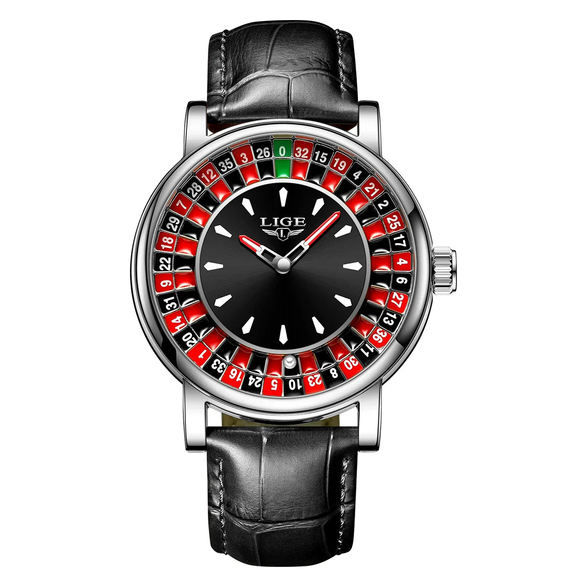 Roulette Dial Leather Watch