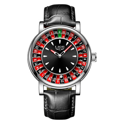 Roulette Dial Leather Watch