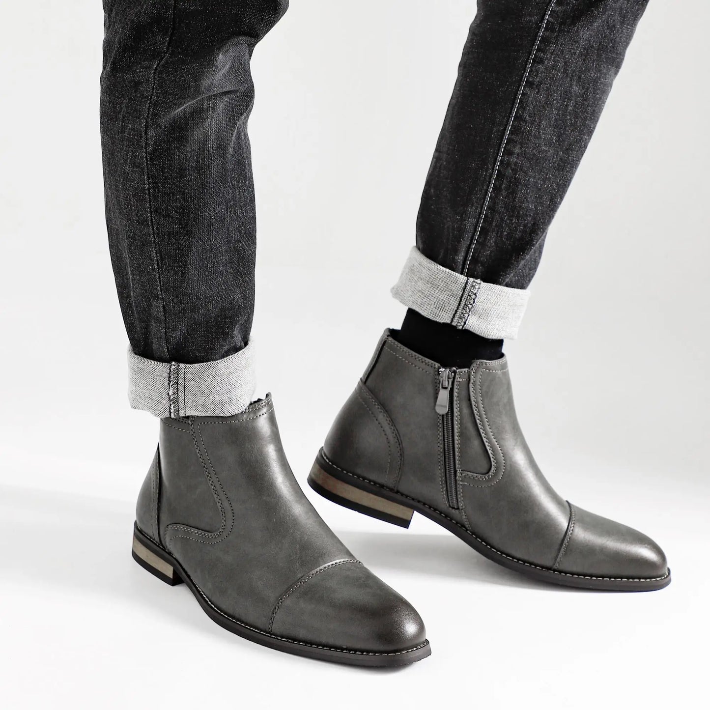 The Marylebone™ – Cap-Toe Zip Boots