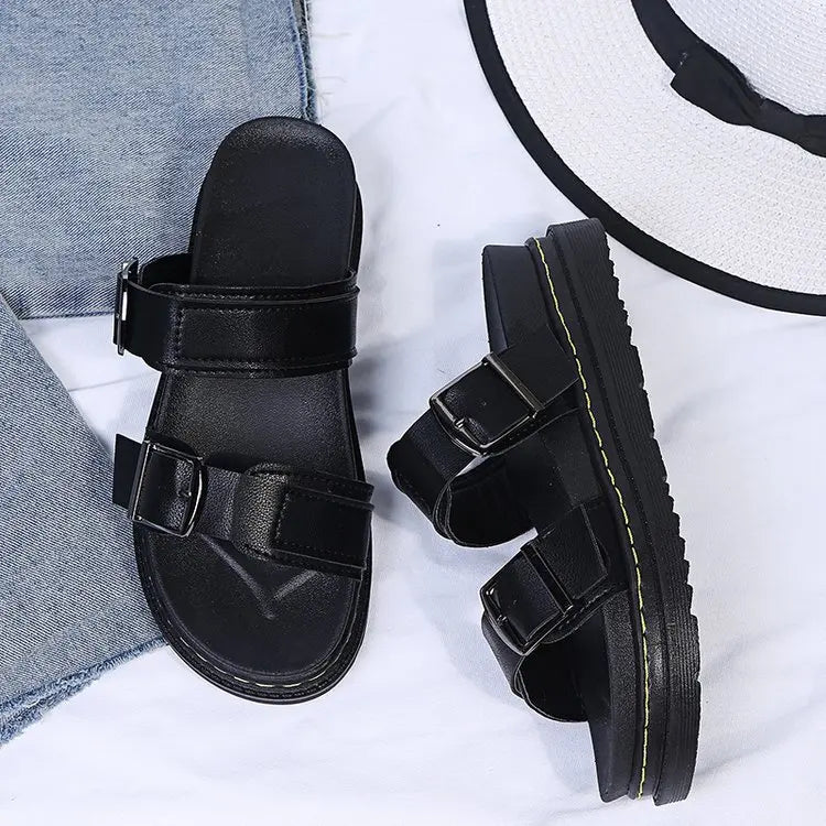 Elira – Retro Lace-Up Sandals with Cushioned Wide Sole