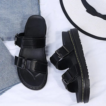 Elira – Retro Lace-Up Sandals with Cushioned Wide Sole