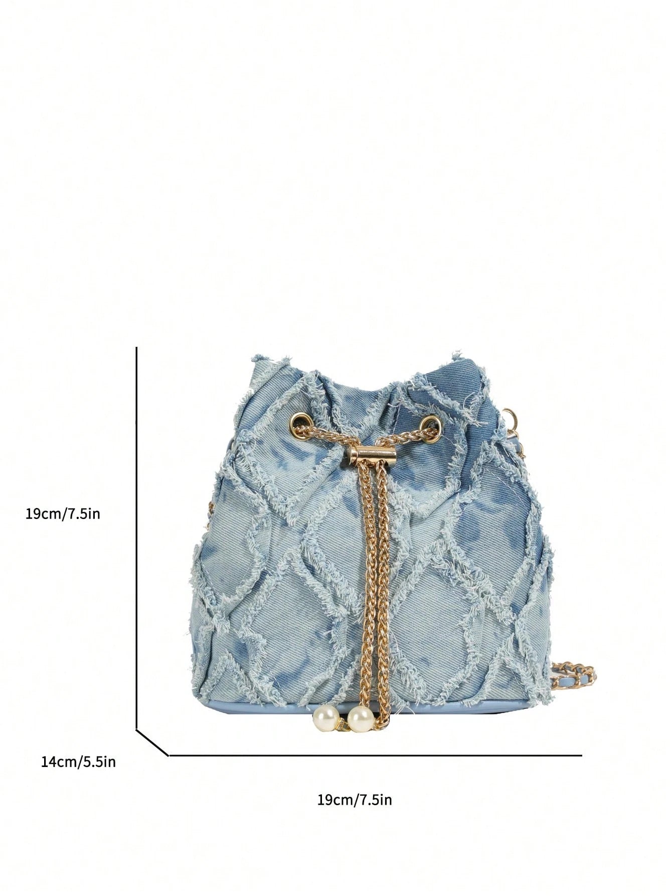 Kaia – Woven Denim Bucket Bag for Casual Style