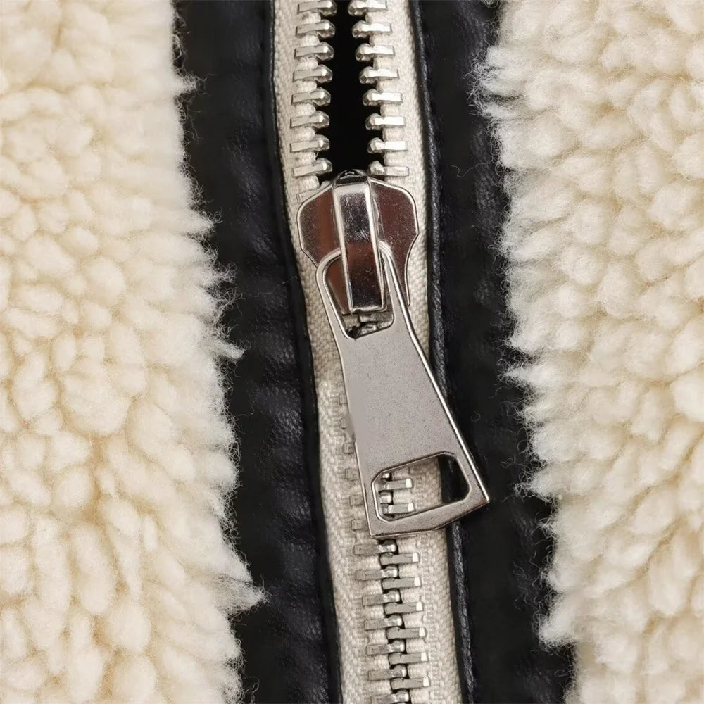 Arwen Contrast-Trim Teddy Jacket