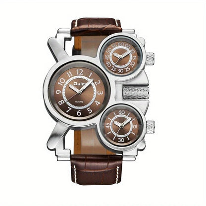 Oulm Classic Leather Strap Watch