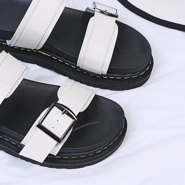 Elira – Retro Lace-Up Sandals with Cushioned Wide Sole