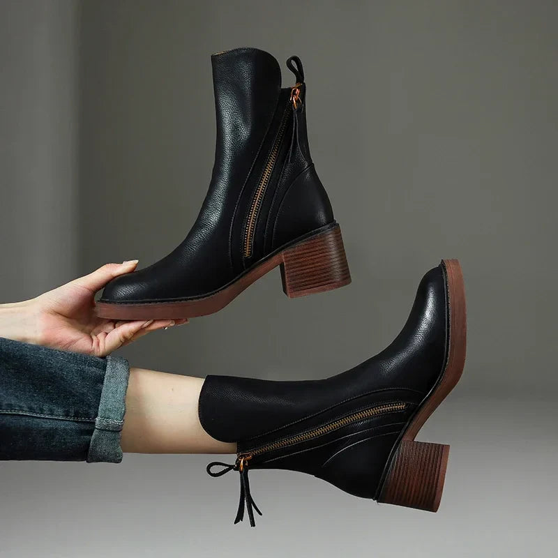 The Dual-Zip Chunky Heel Boot