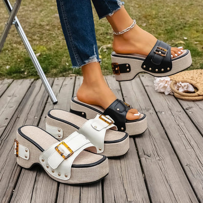 Siena – Buckled Summer Slides with Elevated Comfort