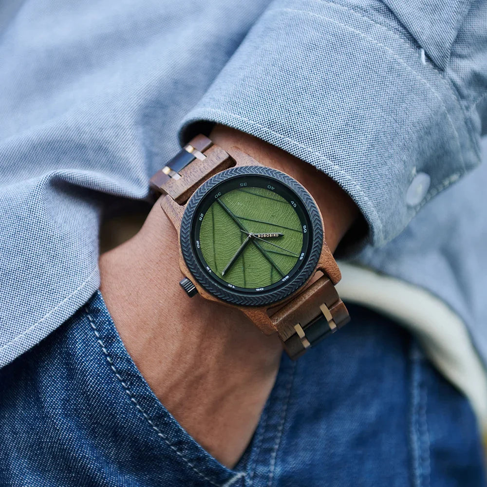 Elm Leaf Wood Watch