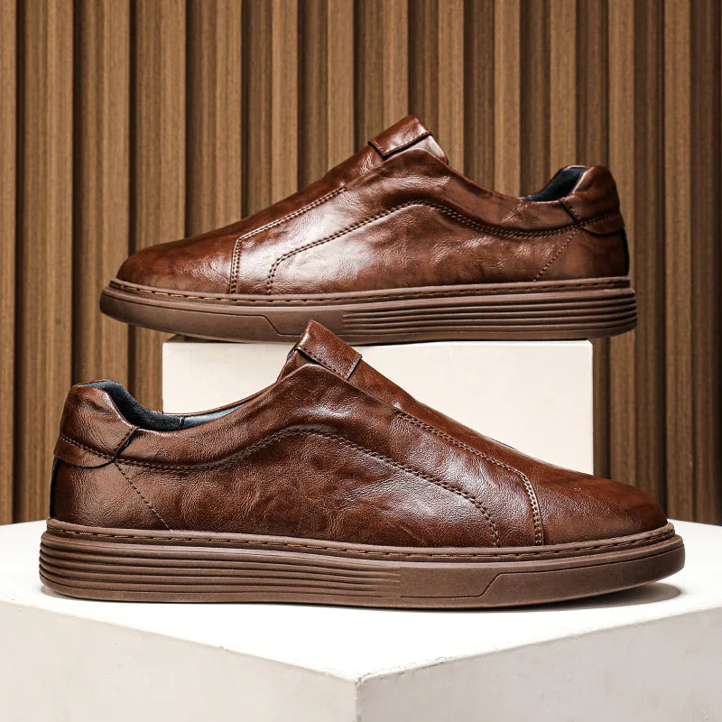 Calnero Genuine Leather Slip-On Sneakers