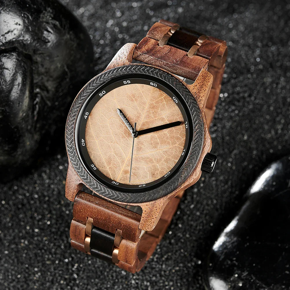 Elm Leaf Wood Watch