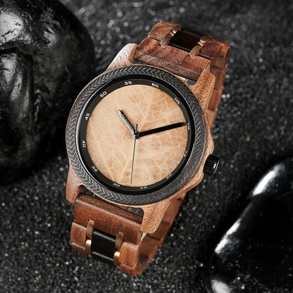 Elm Leaf Wood Watch