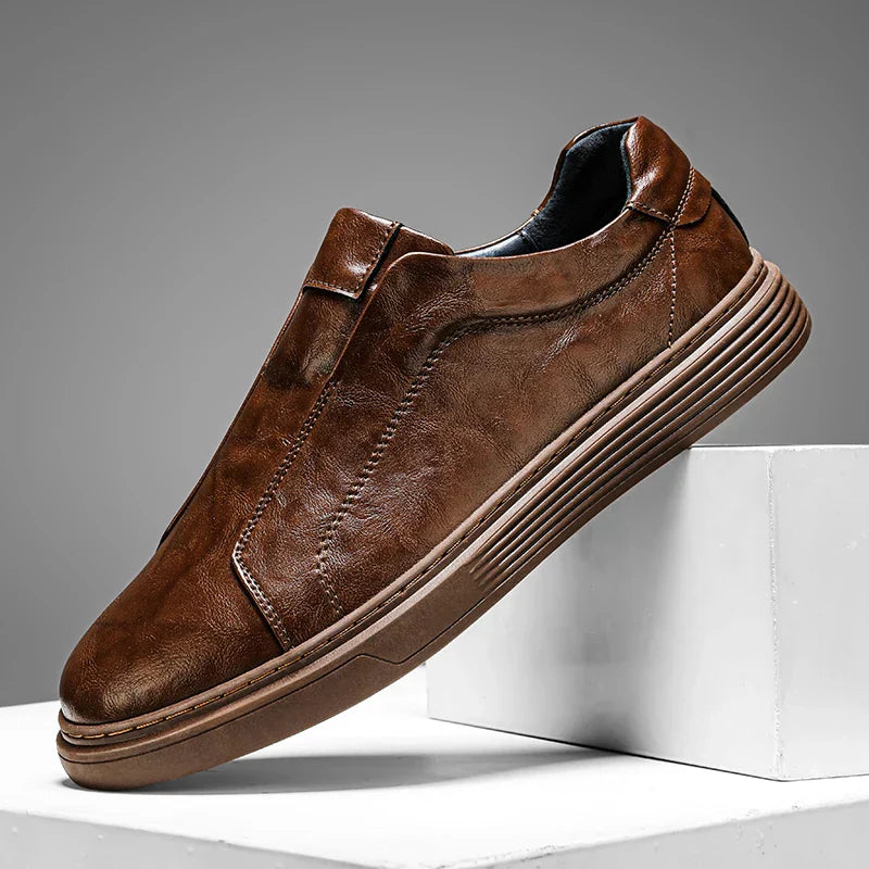 Calnero Genuine Leather Slip-On Sneakers