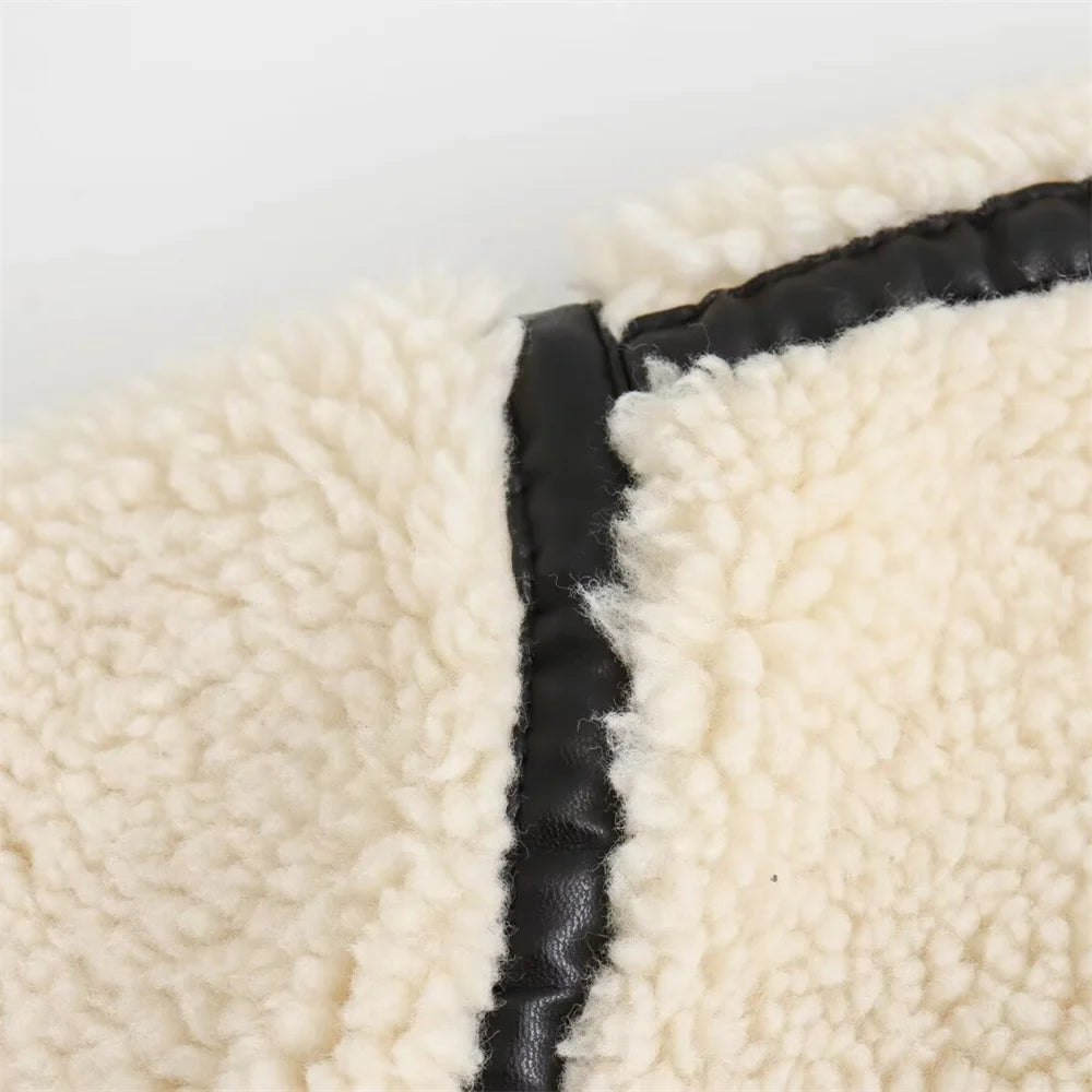 Arwen Contrast-Trim Teddy Jacket