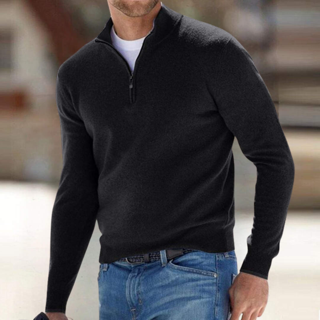 The Santous™ – Quarter-Zip Knit Sweater