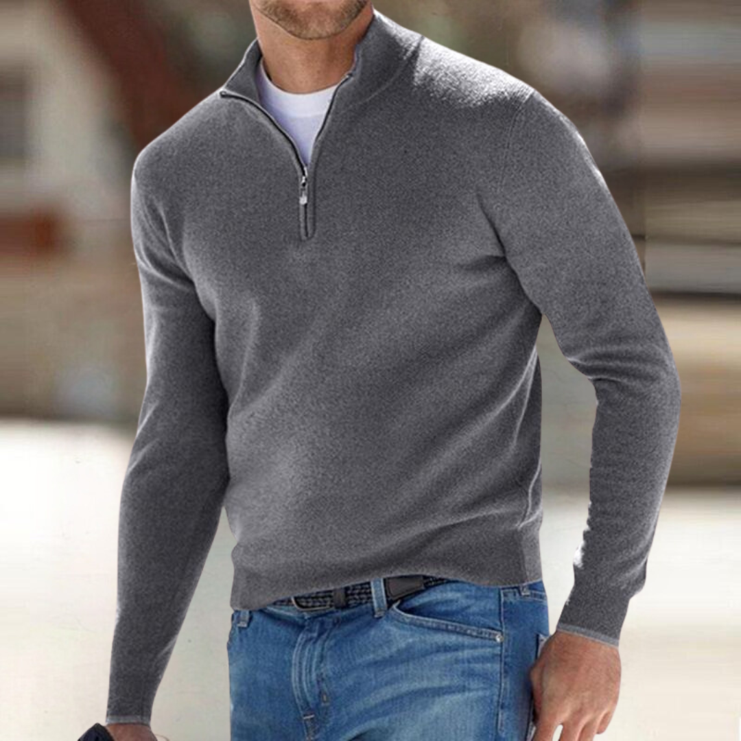 The Santous™ – Quarter-Zip Knit Sweater