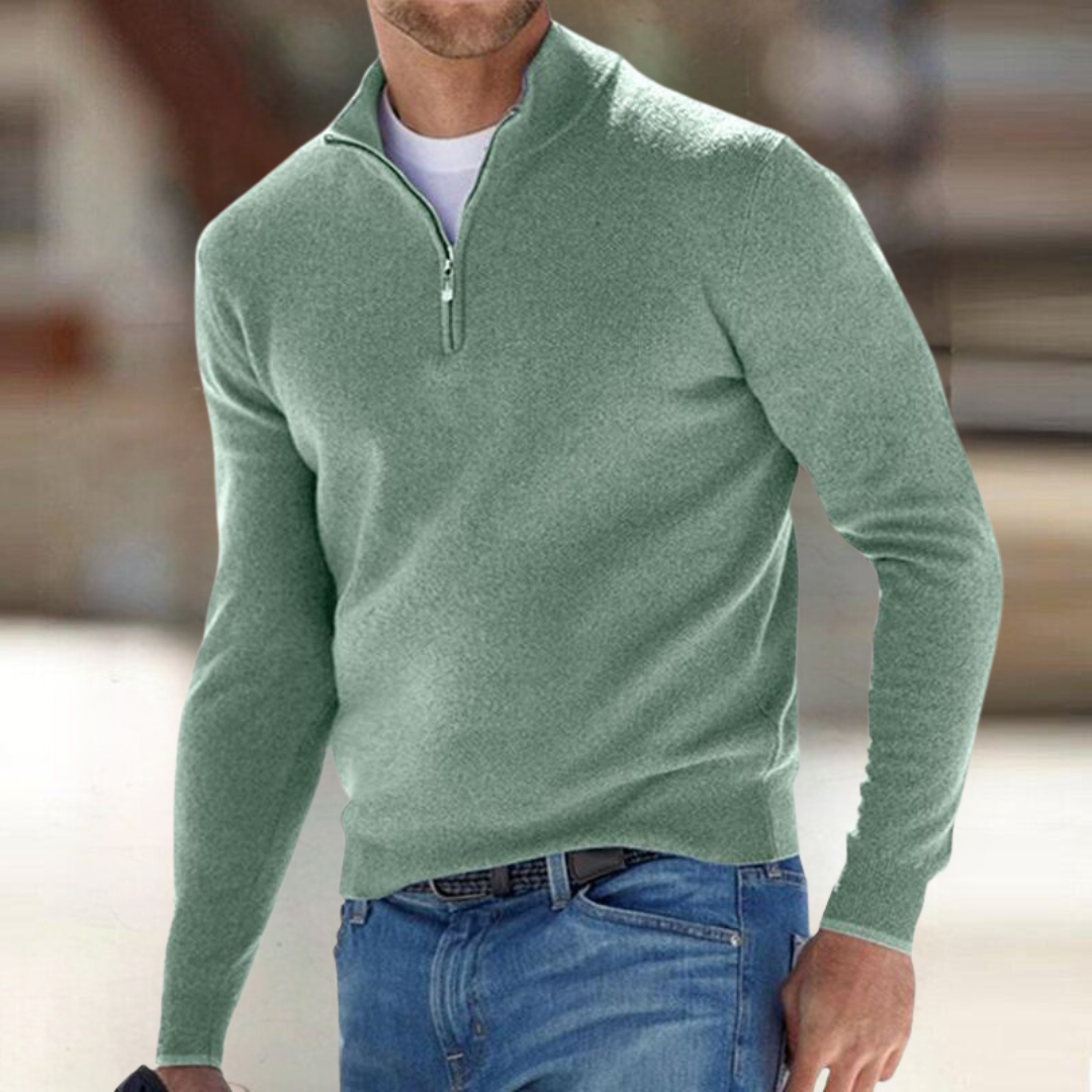 The Santous™ – Quarter-Zip Knit Sweater