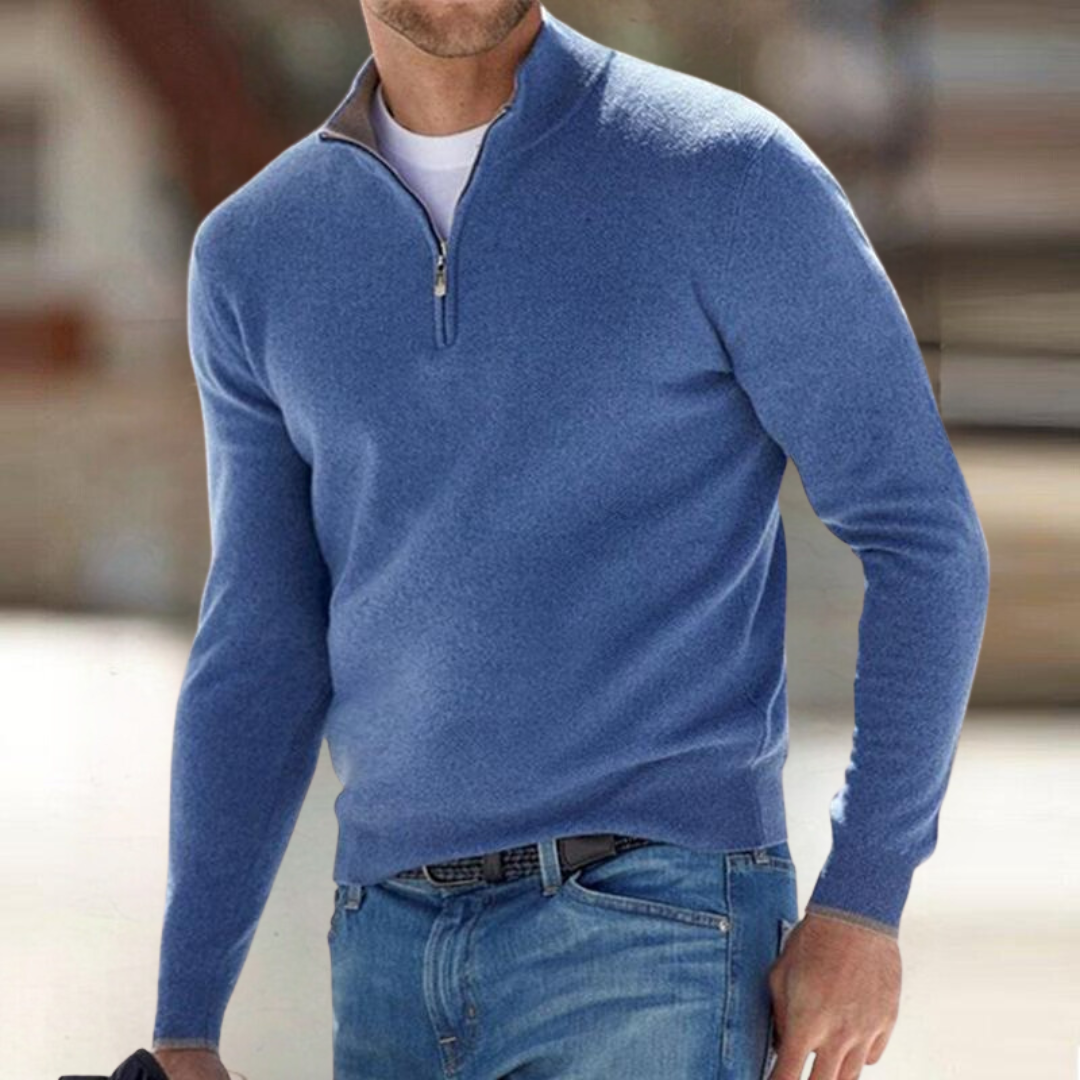 The Santous™ – Quarter-Zip Knit Sweater