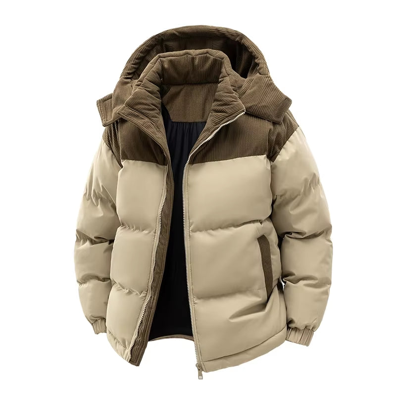 Rowen Corduroy-Trim Puffer Jacket