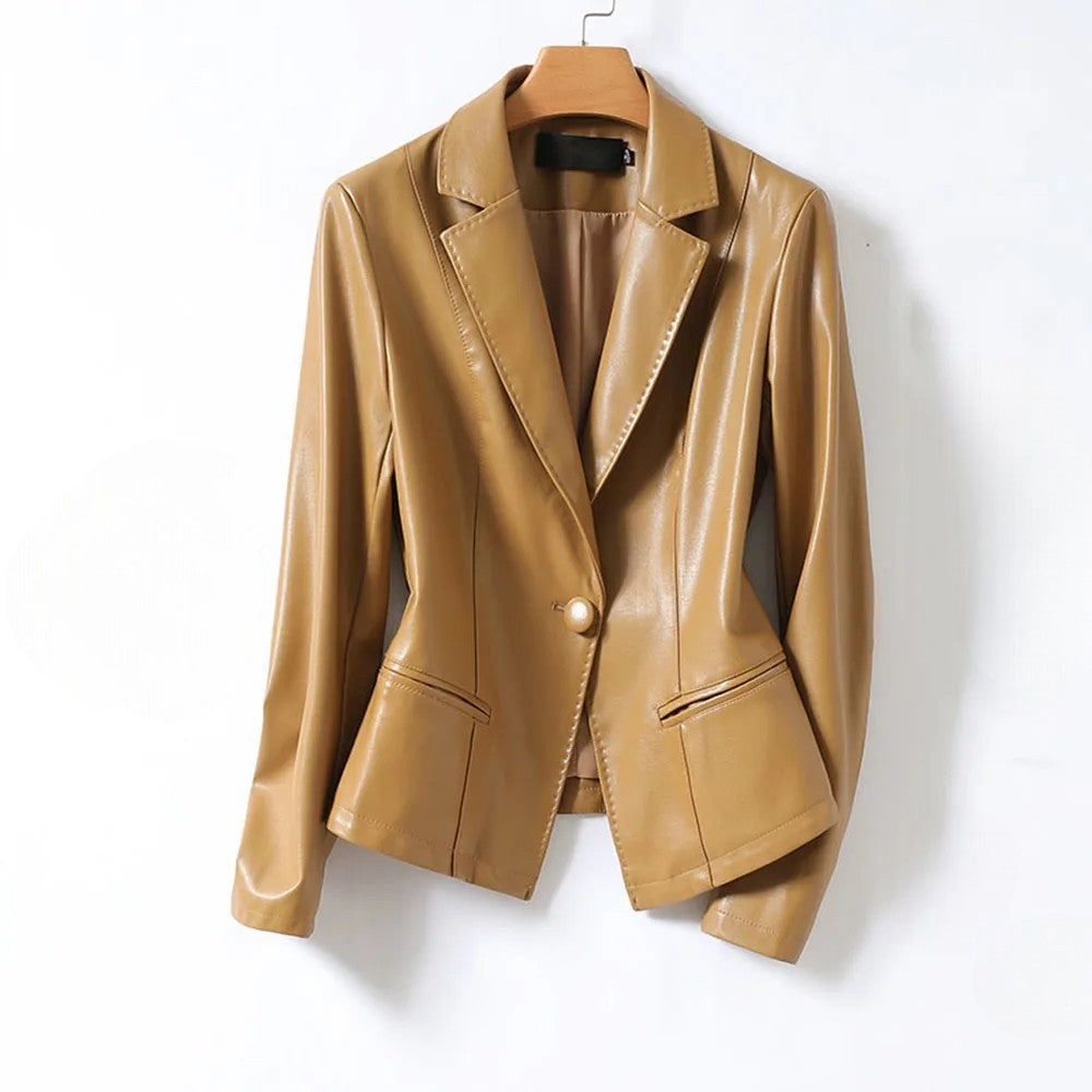 Luvane Vegan Leather Blazer