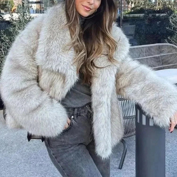 Veralyn Cropped Faux Fur Jacket