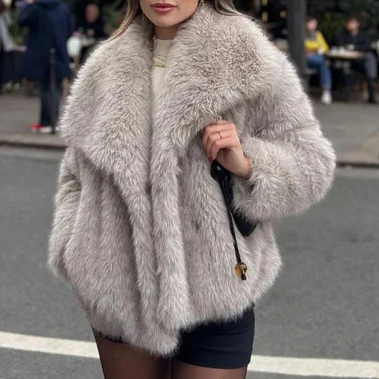 Veralyn Cropped Faux Fur Jacket