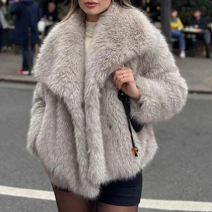 Veralyn Cropped Faux Fur Jacket