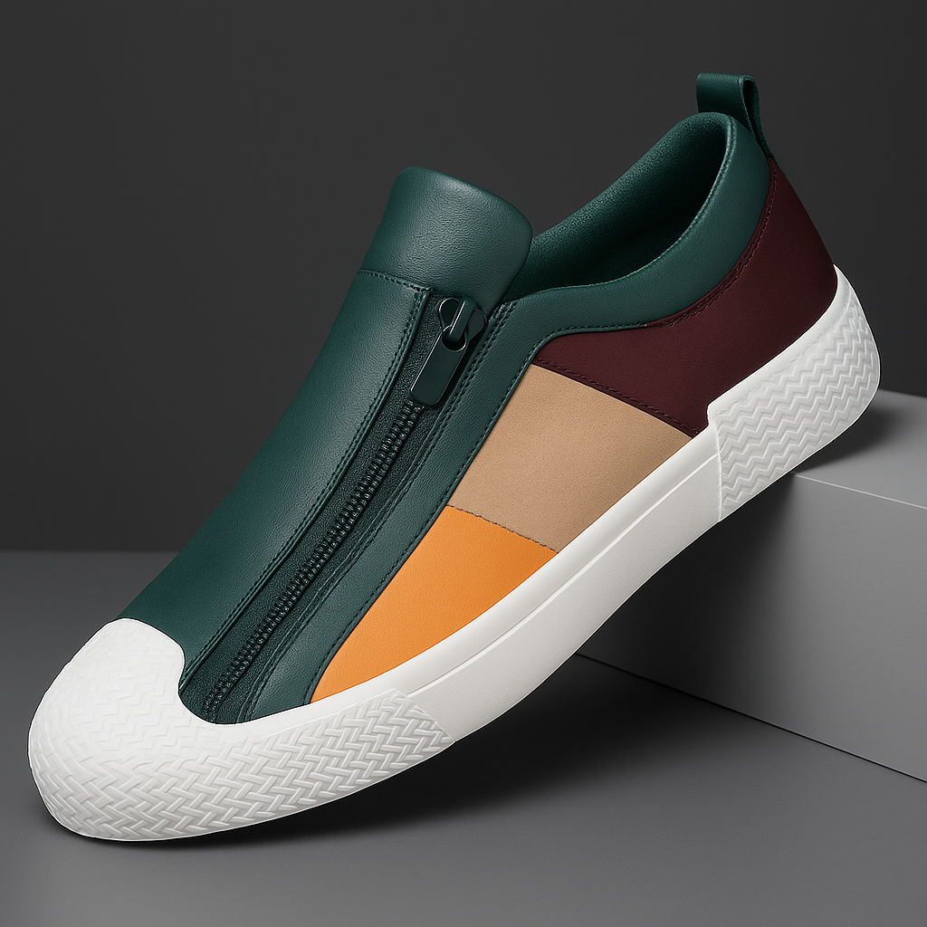 The Giverny – Artistic Floral Leather Trainers