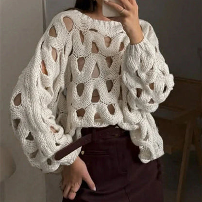 Statement Crochet Fisherman Jumper