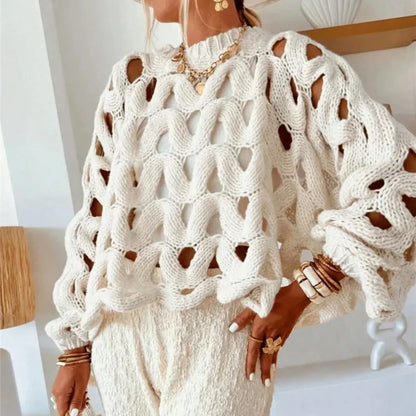 Statement Crochet Fisherman Jumper