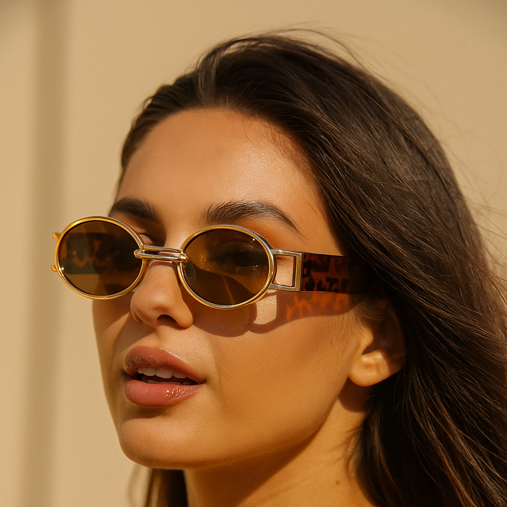 Sofia – Luxurious Gold Oval Sunglasses