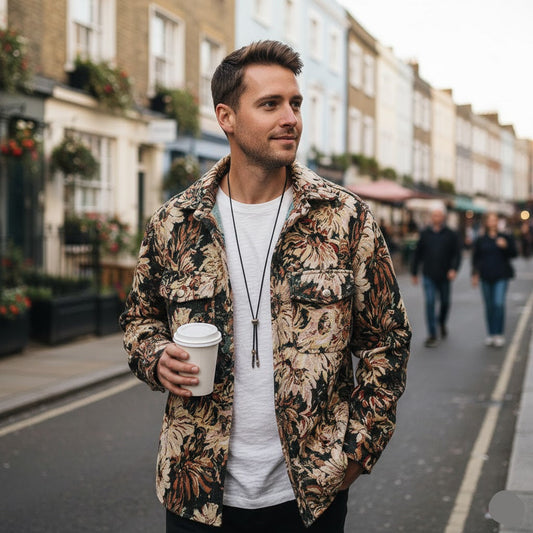 Tapestry Print Utility Jacket