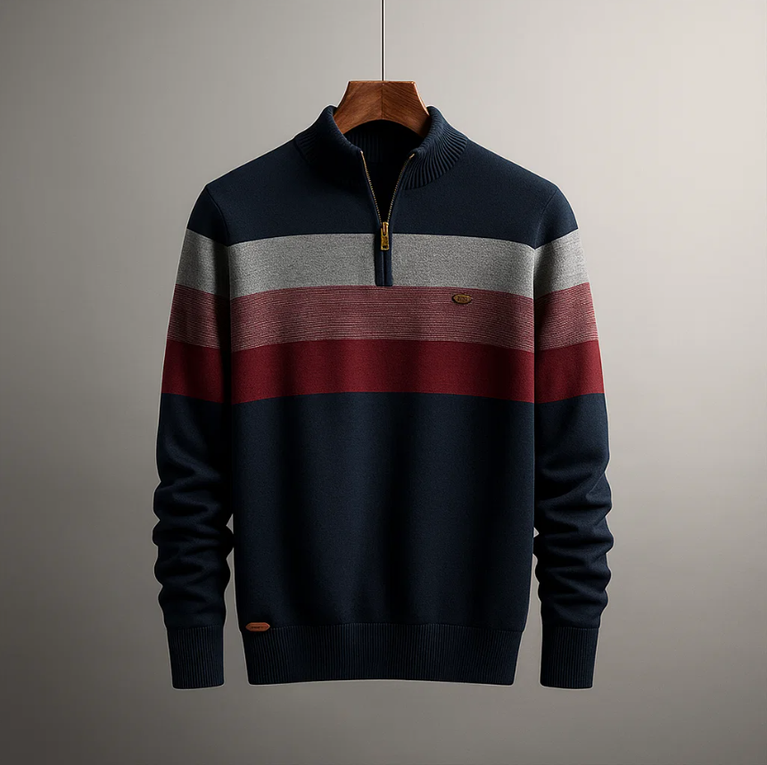 Alford Cotton Quarter-Zip Sweater